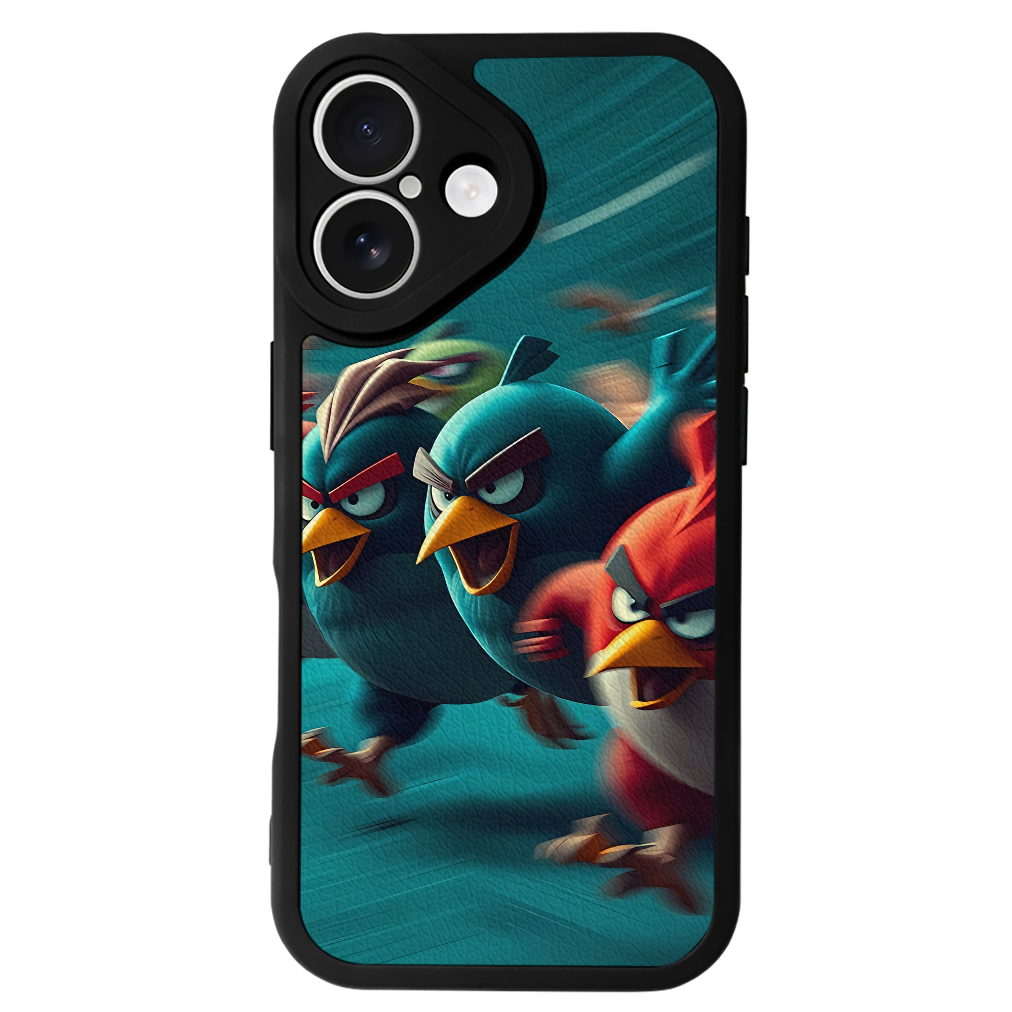 （画像用） Angry Birds アングリーバード 【iPhone 16シリーズ対応】シリコンスマホケース（レザー調） 材質：シリコン